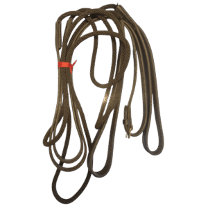 Non Branded Draw Reins with Rope End – Black Synthetic