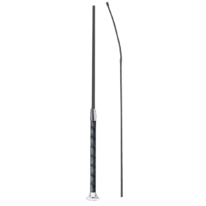 Fleck Dressage Whip – 110cm, Black, Woven Nylon Cover with Wrapped Grip