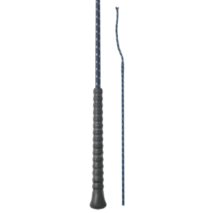 Fleck Dressage Whip – 110cm, Black, Woven Nylon Cover with Rubber Handle