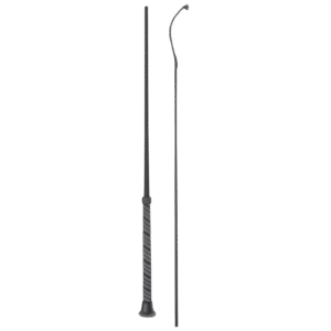 Fleck Dressage Whip with Woven Nylon Cover and Wrap Handle – 110cm, Black