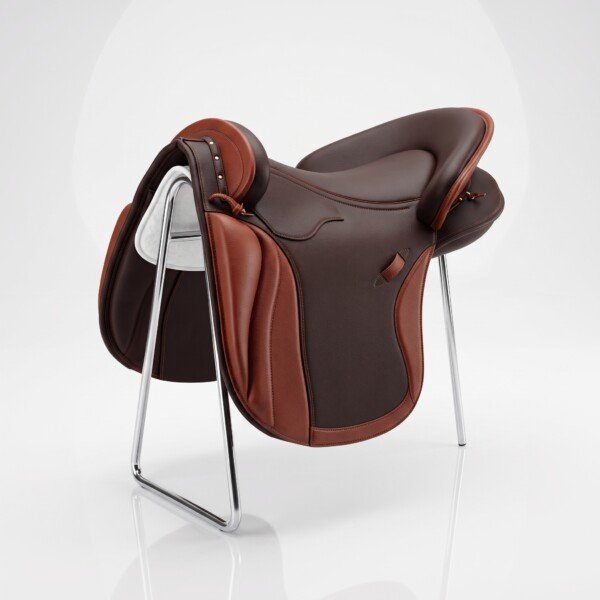 Full-PU Leather Two Tone Horse Saddle – All Purpose / Jumping Saddle