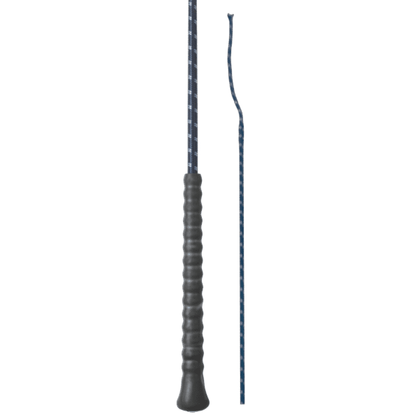 Fleck Dressage Whip - 110cm, Black, Woven Nylon Cover with Rubber Handle