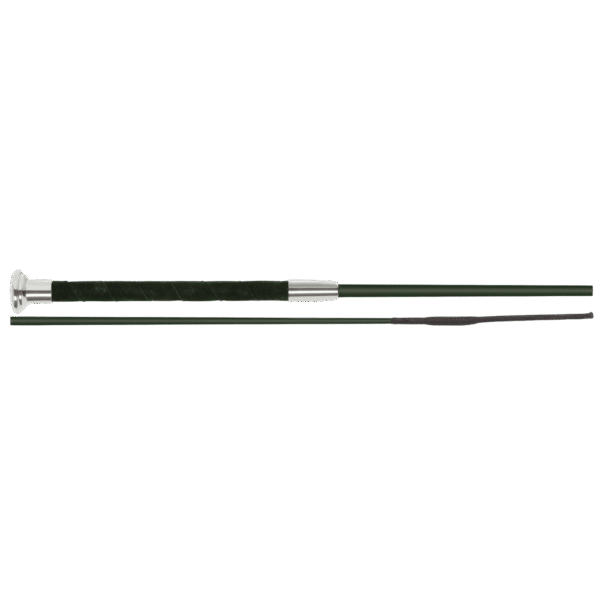 Fleck Dressage Whip - Silk Touch Premium Coating, Black, 110cm