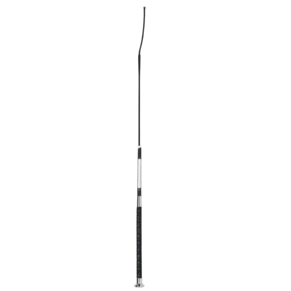 Fleck Dressage Whip - Ultra Soft Grip with Name Badge, Black, 110cm