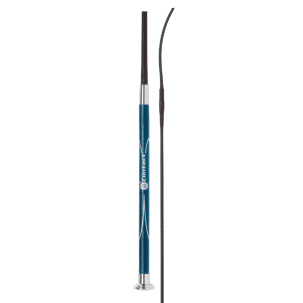 Fleck Dressage Whip with Woven Nylon Cover and PU Contact Grip - 110cm, Black