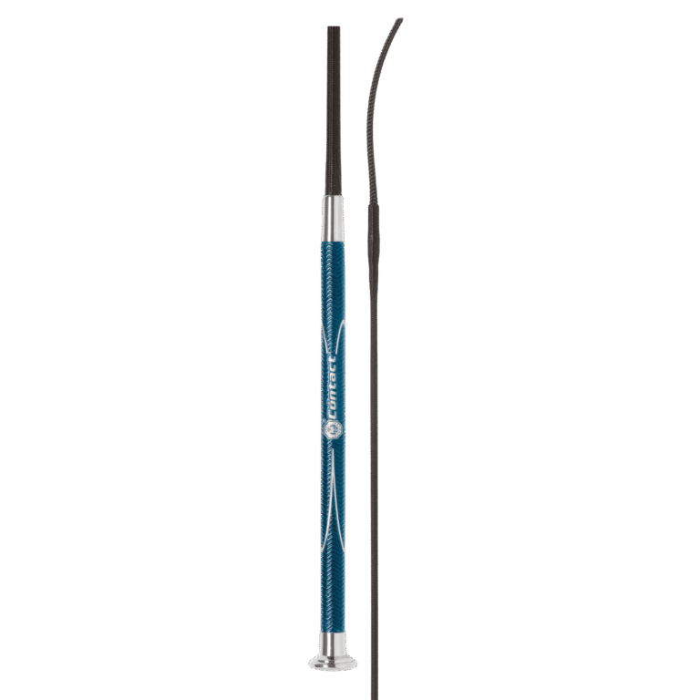 Fleck Dressage Whip with Woven Nylon Cover and PU Contact Grip - 110cm, Black