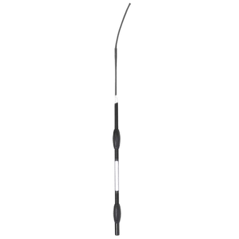 Fleck Dressage Whip - 110cm Black with Soft Rubber Balance Handle