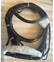 Equenatural Leather Weymouth Double Bridle with Reins | Premium Dressage Tack