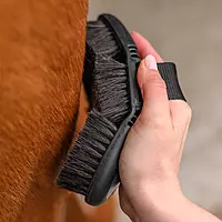 Waldhausen Flex Grooming Brush Horsehair - Black/Grey