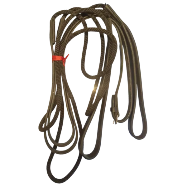 Non Branded Draw Reins with Rope End - Black Synthetic