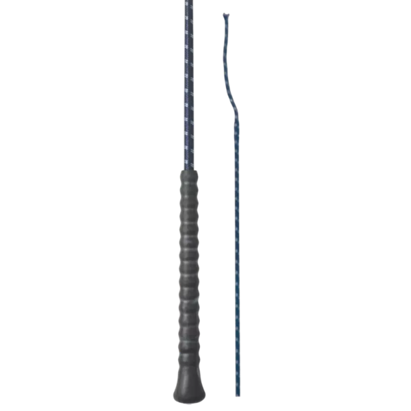 Fleck Dressage Whip - 110cm, Black, Woven Nylon Cover with Rubber Handle
