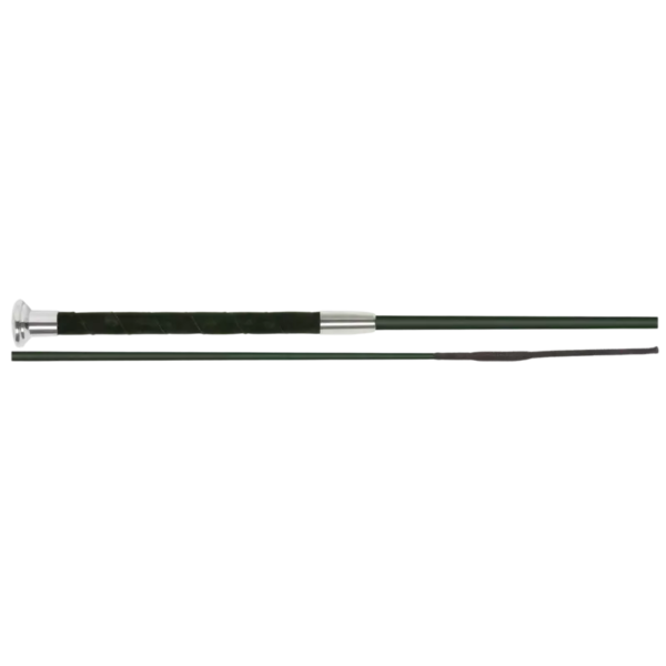 Fleck Dressage Whip - Silk Touch Premium Coating, Black, 110cm